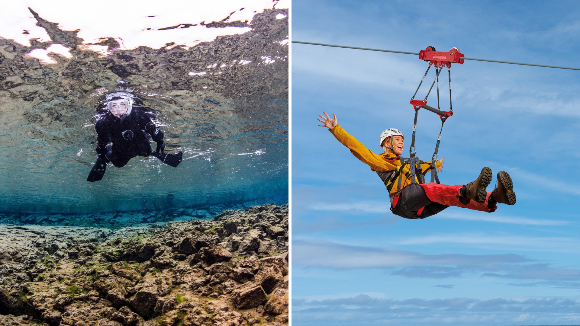 DIVE.IS Snorkeling Silfra and Mega Zipline combo