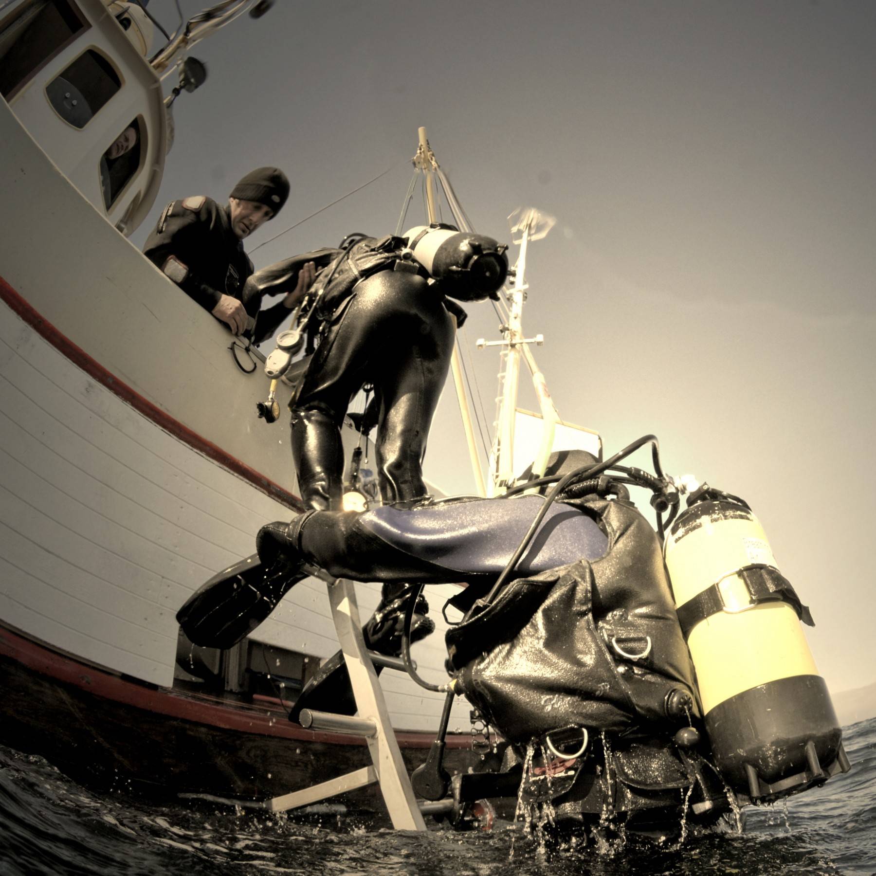 Boat dives near Hornstrandir, Iceland