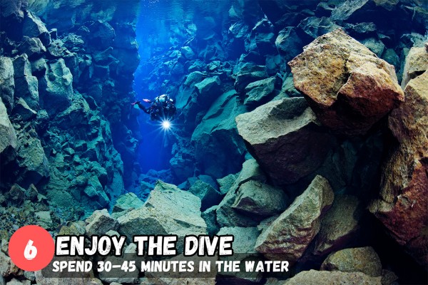 Spend about 30-45 minutes in the water during your Silfra dive.