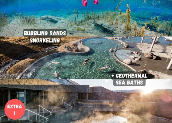 Dive.is Bubbling sands snorkeling tour North Iceland upgrade to hot and cold snorkeling spa in the north